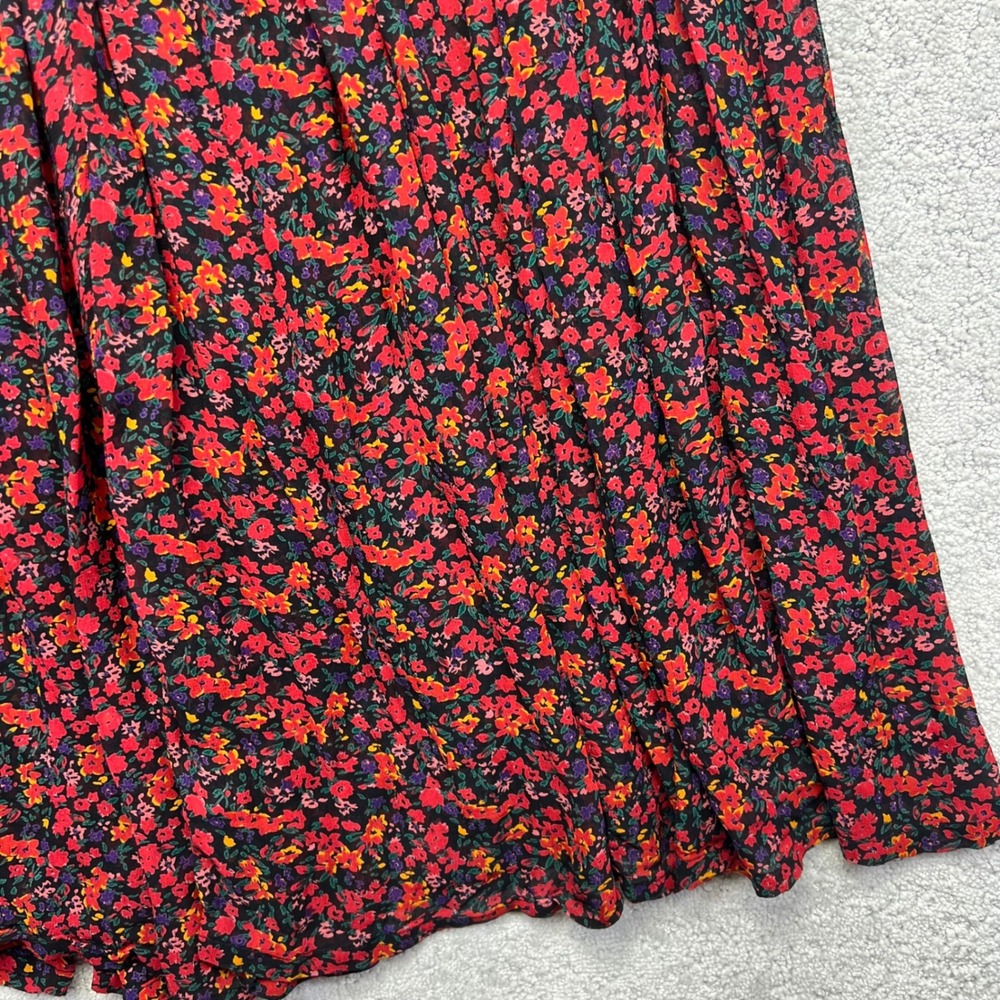 VINTAGE GAP Maxi Skirt Womens Large Multicolor Rayon Floral Ditsy Boho Flowy - Picture 4 of 12